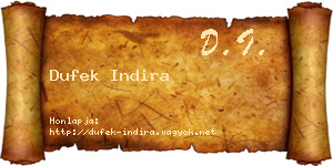 Dufek Indira névjegykártya